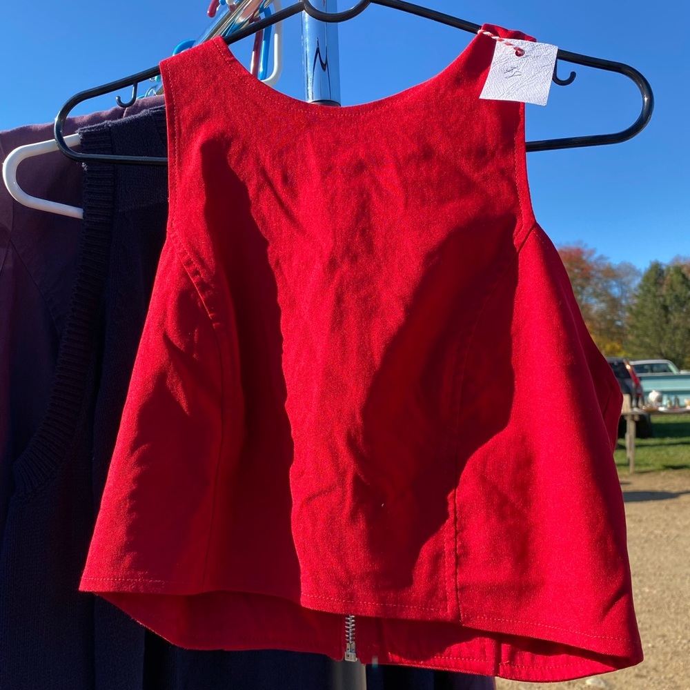 Cherry red Women’s crop tank top